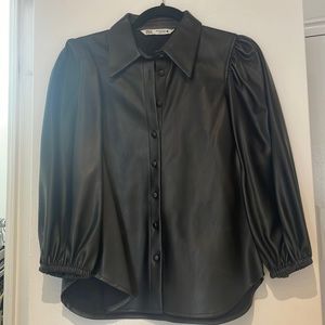 Black leather shirt